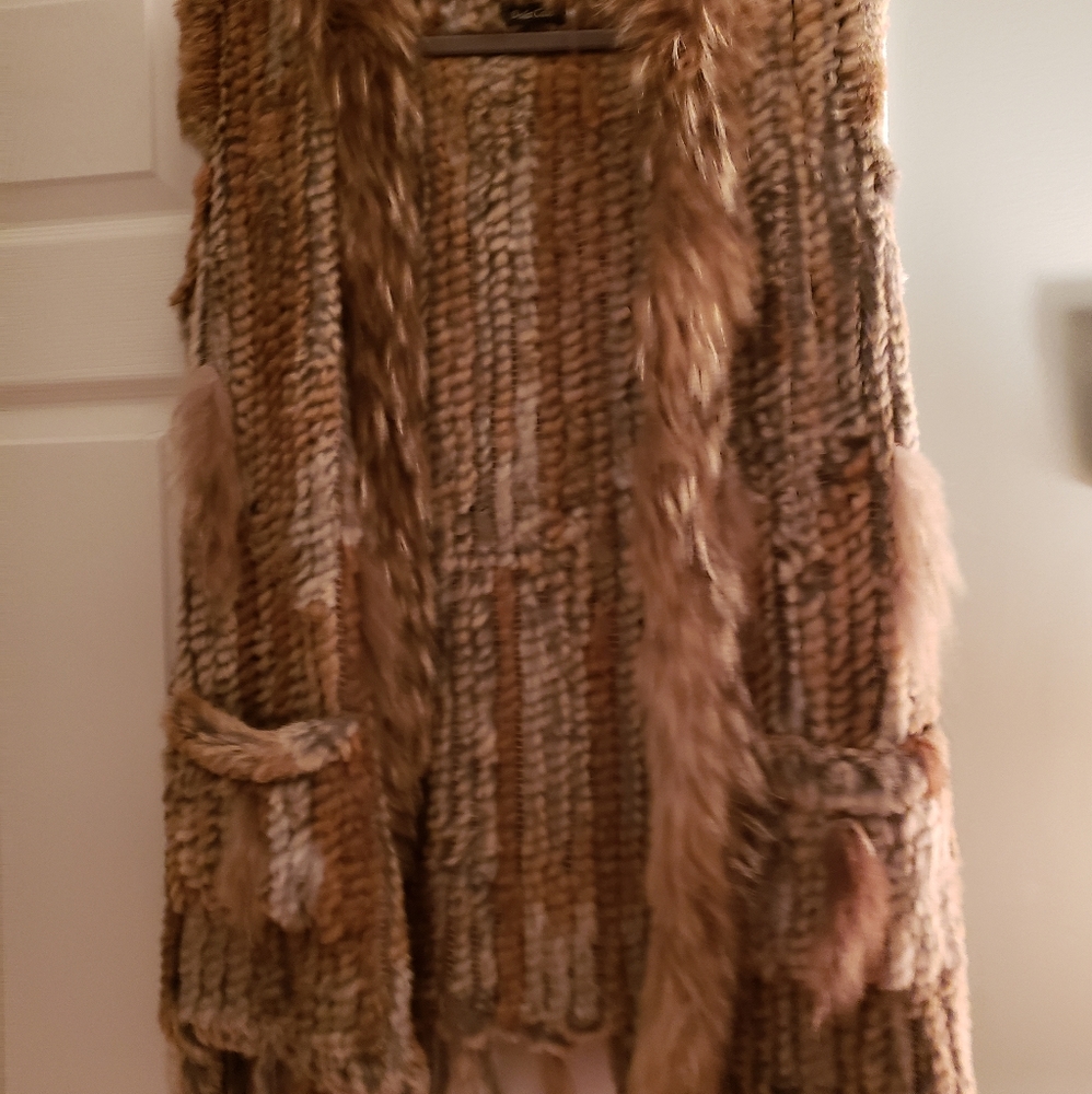 Rabbit/raccoon fur shawl